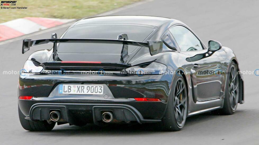 Porsche 718 Cayman GT4 RS Spy Shots Auspuff Ansicht