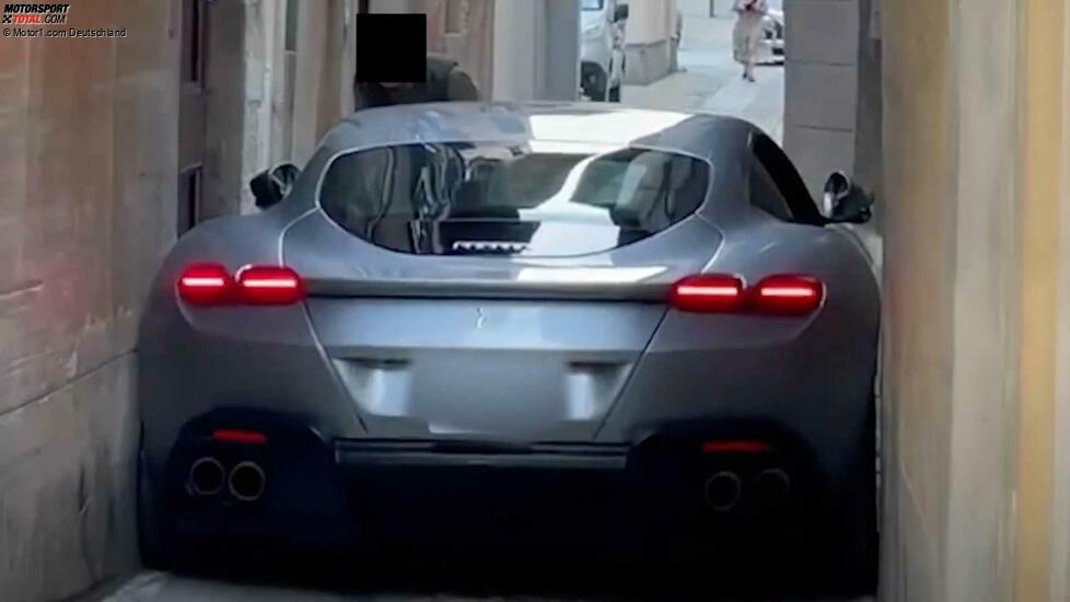 Ferrari Roma Stuck In Narrow Italian Street