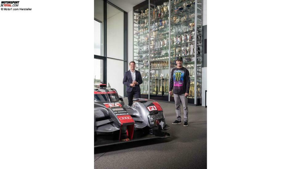 Julius Seebach und Ken Block und der Audi R18