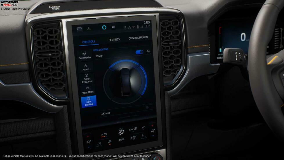 2022 Ford Ranger Wildtrak touchscreen