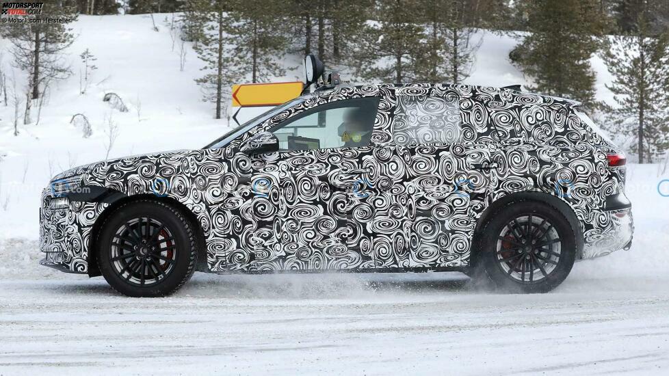 2023 Audi Q6 E-Tron New Spy Shots On Snow Wearing Production Headlights and Taillights