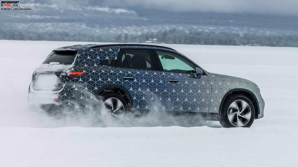 Mercedes GLC (2022) als Prototyp bei der Wintererprobung