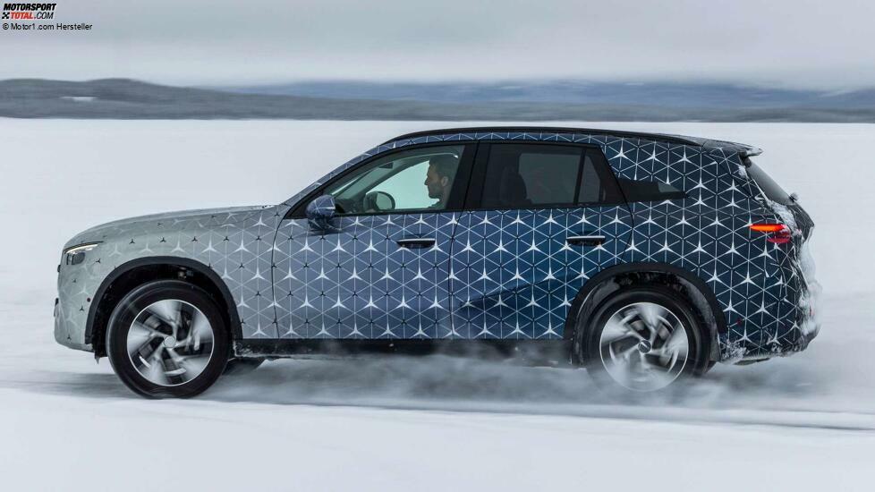 Mercedes GLC (2022) als Prototyp bei der Wintererprobung