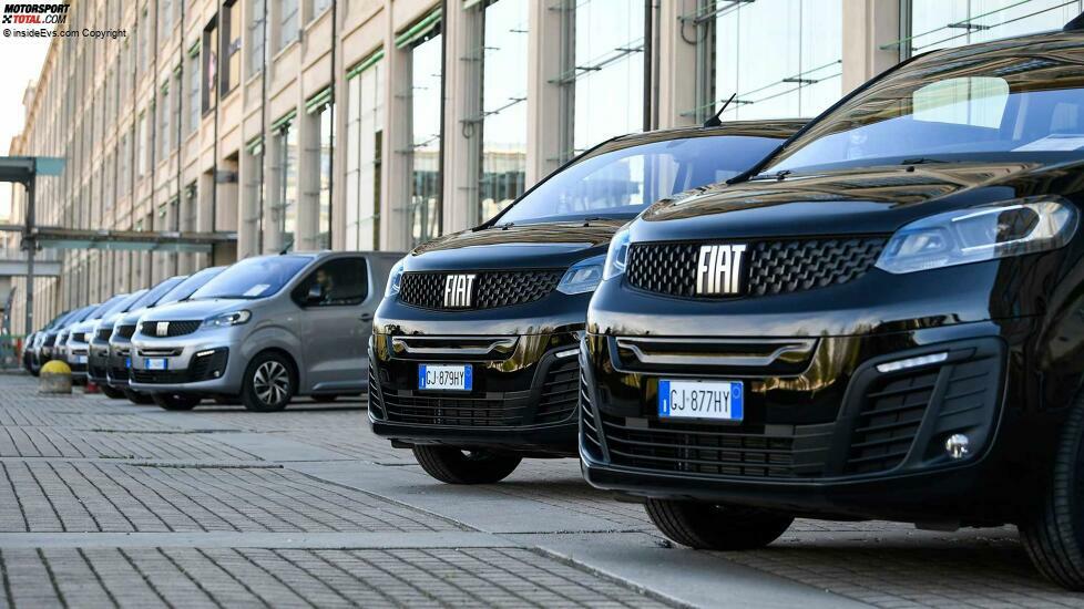 Fiat E-Ulysse: Die Testwagen vor dem Lingotto-Gebäude in Turin
