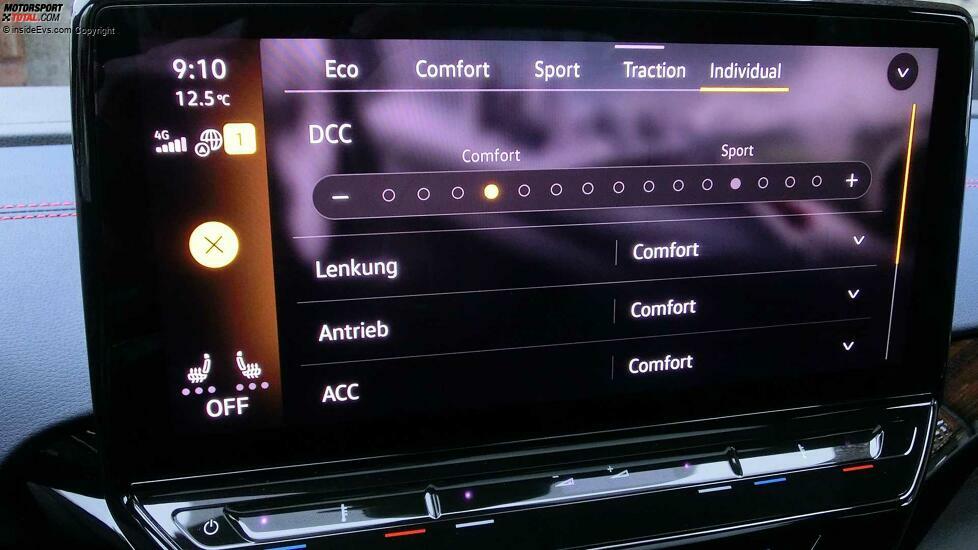 VW ID.5: Detaillierte Einstellmöglichkeiten im Individual-Modus