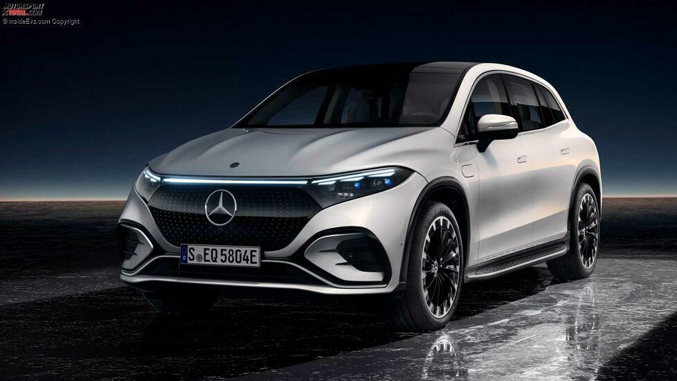 Mercedes EQS SUV in Diamantweiß, Studioaufnahme (2023)