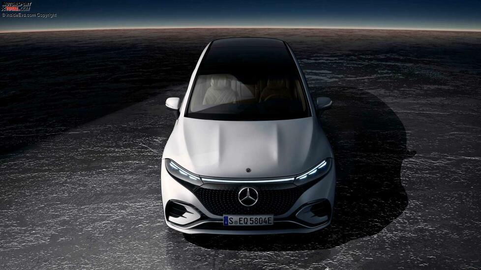 Mercedes EQS SUV in Diamantweiß, Studioaufnahme (2023)