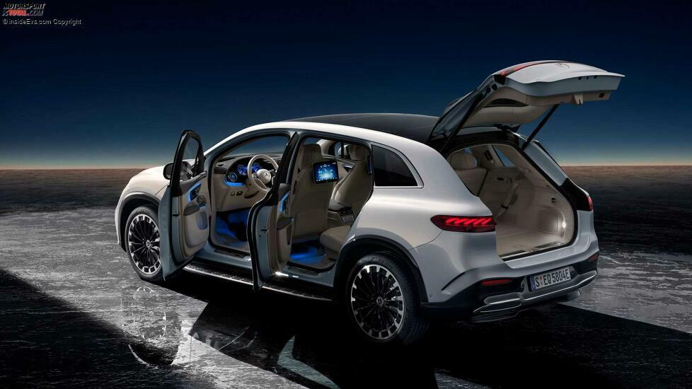 Mercedes EQS SUV in Diamantweiß, Studioaufnahme (2023)