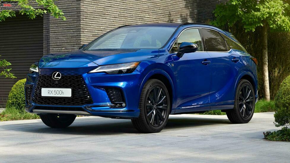 2023 Lexus RX 500h Heat Saphirblau Frontwinkel