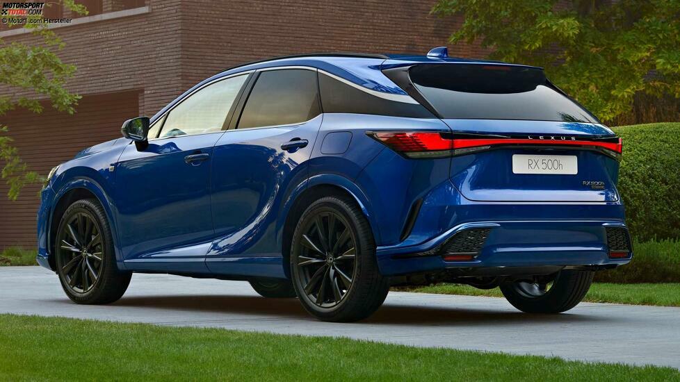 2023 Lexus RX 500h Heat Saphirblau Hintere Ecke