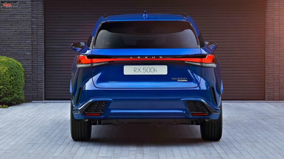 2023 Lexus RX 500h Hitze Saphirblauer Schwanz