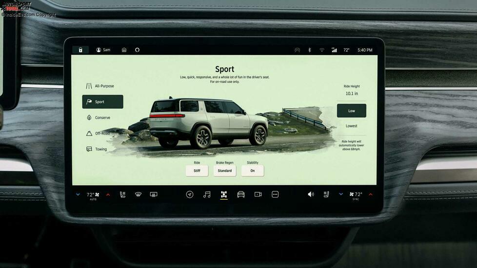 Rivian R1S: Sportmodus