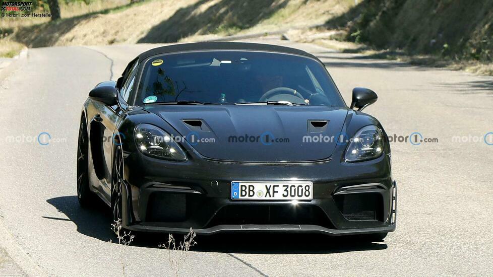 Porsche 718 Boxster Spyder RS Spionagefoto, Frontansicht