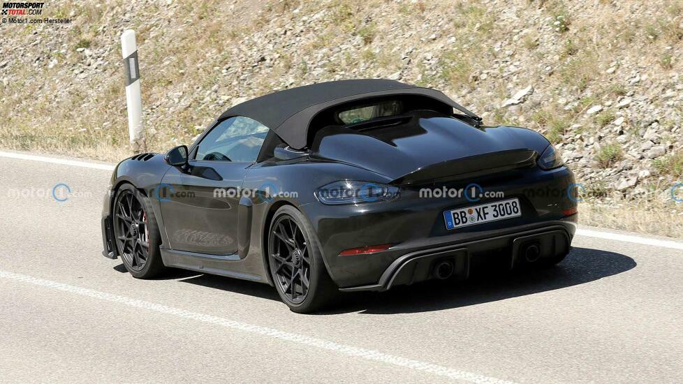 Porsche 718 Boxster Spyder RS Spy-Foto, Rückansicht