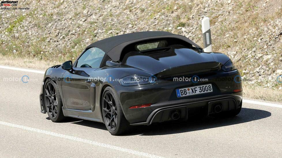 Porsche 718 Boxster Spyder RS Spy-Foto, Rückansicht