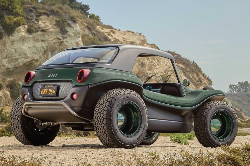 Schicke Retro-Karosserie in Anlehnung an den Original-VW-Buggy der 60er-Jahre