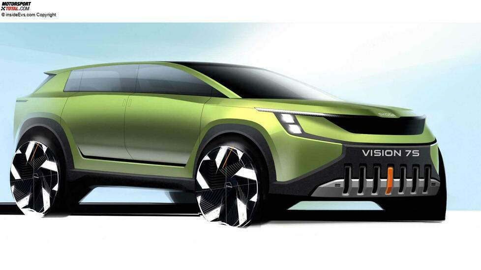 Skoda Vision 7S: Exterieur-Skizze der Front