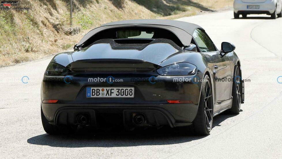 Porsche 718 Boxster Spyder RS Spy-Foto, Rückansicht