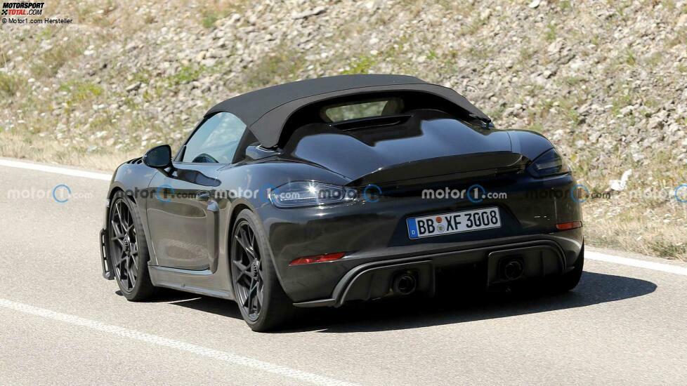 Porsche 718 Boxster Spyder RS Spy-Foto, Rückansicht