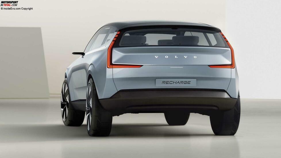 Volvo Concept Recharge (2021): L-förmige Rüchleuchten wie bisher, aber oben laufen sie in einer gestrichelten Linie aus