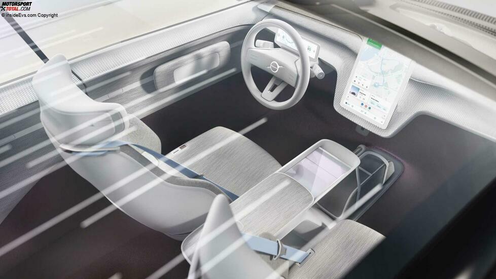 Volvo Concept Recharge (2021): Cockpit mit vertikal eingebautem Touchscreen und eher kleinem Instrumentendisplay
