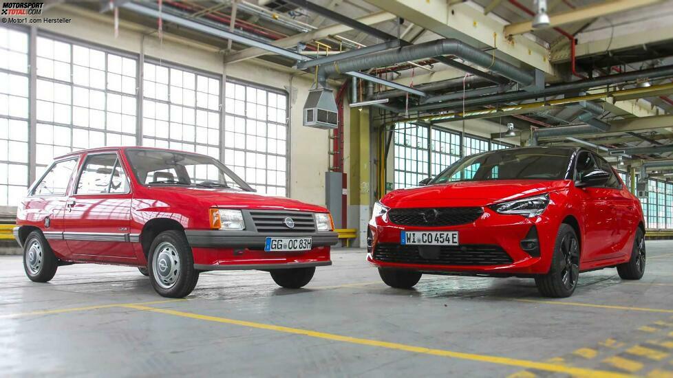 Opel Corsa A (1983) und Opel Corsa F 40 Jahre Edition im Vergleich