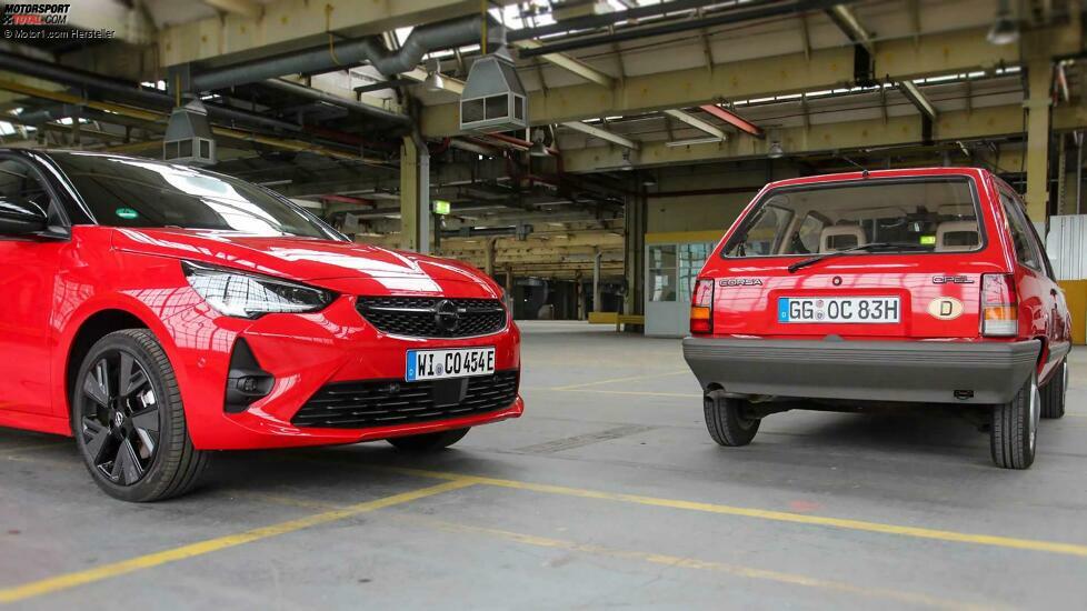 Opel Corsa A (1983) und Opel Corsa F 40 Jahre Edition im Vergleich