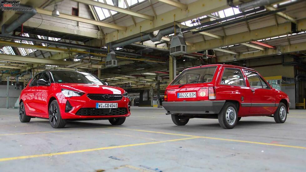 Opel Corsa A (1983) und Opel Corsa F 40 Jahre Edition im Vergleich