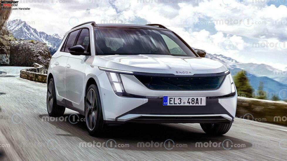 Das Rendering des elektrischen Skoda Fabia