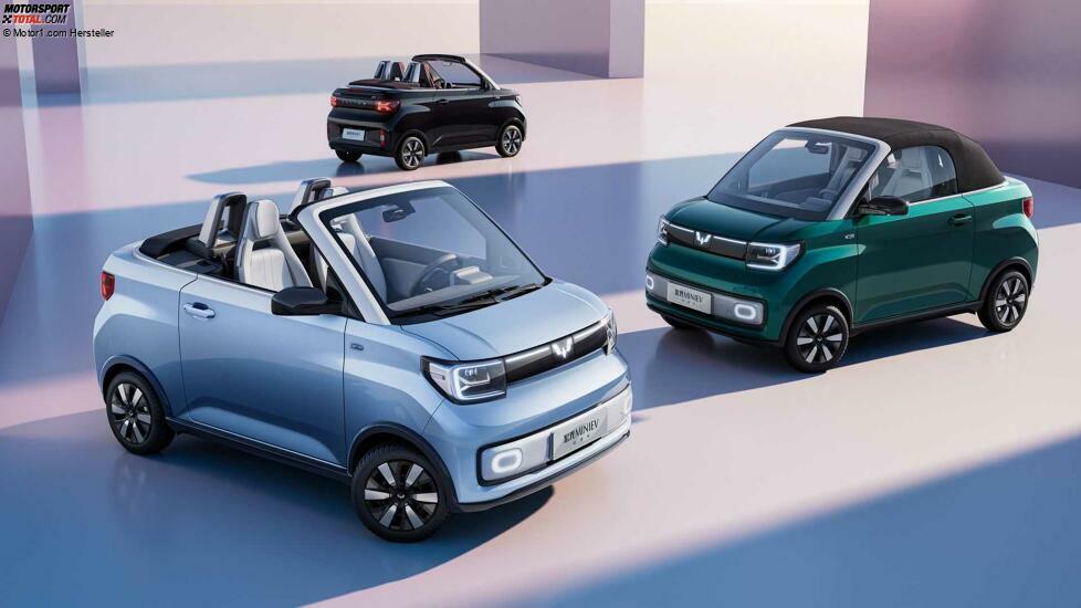 Wuling Hong Guang Mini EV Cabrio in verschiedenen Farben