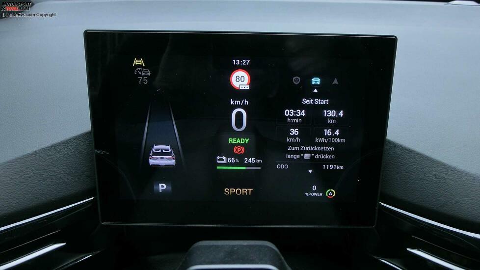 MG4 Electric: Stromverbrauch nach 130 km Fahrt