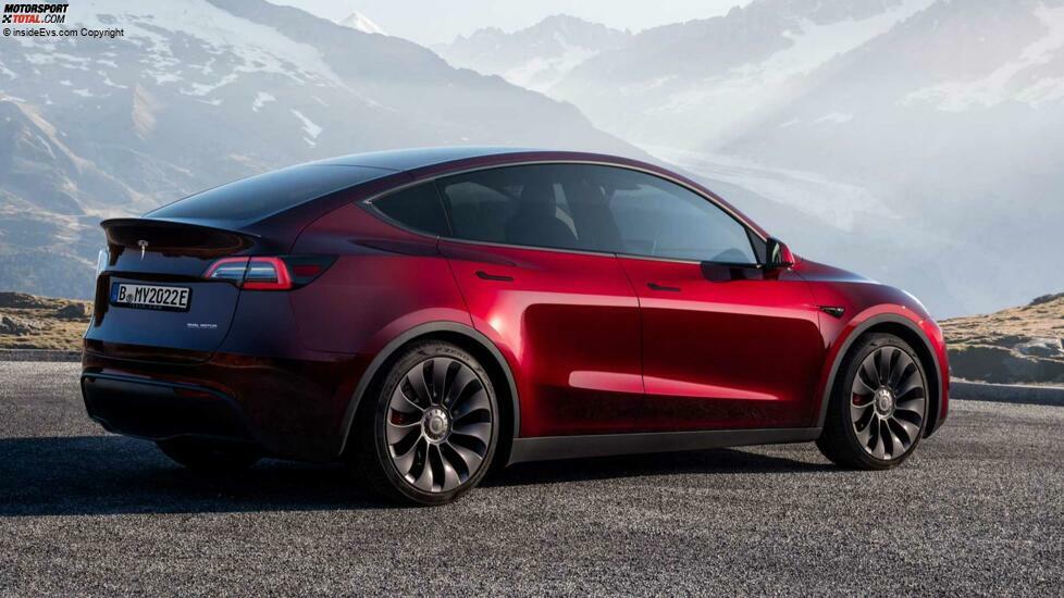 Tesla Model Y in Midnight Cherry Red: Das Exterieur