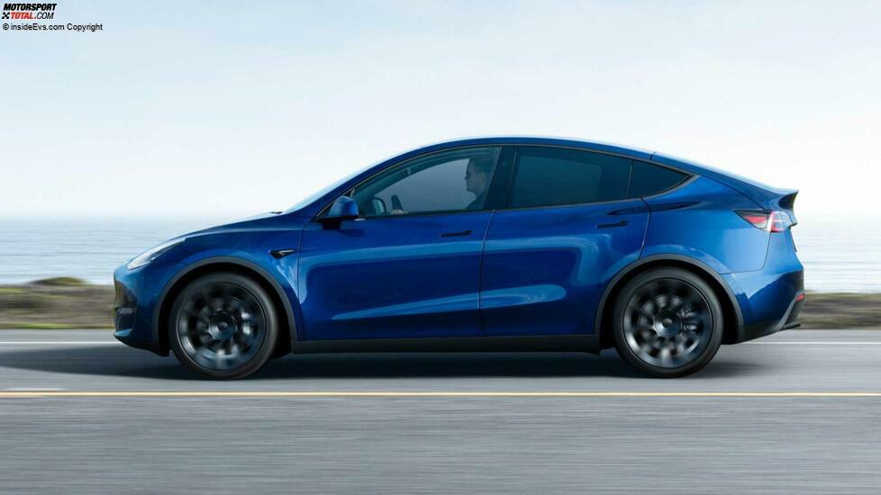 Tesla Model Y in Deep Blue Metallic: Das Exterieur