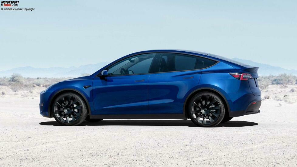 Tesla Model Y in Deep Blue Metallic: Das Exterieur