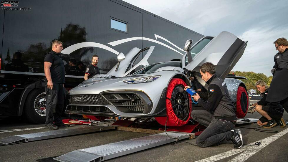 Der Mercedes-AMG One vor der Rekordfahrt.