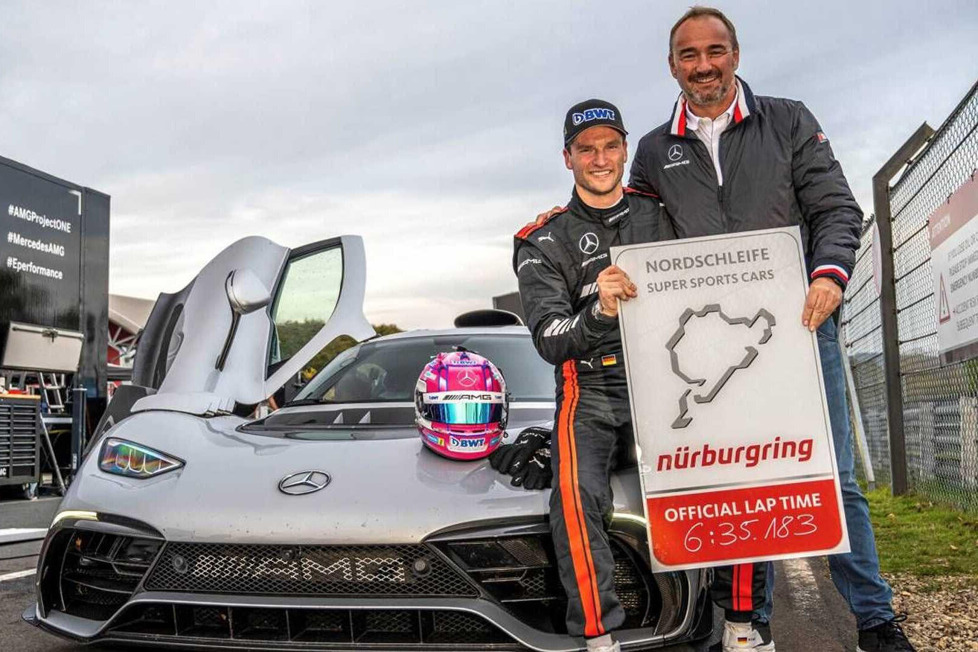 Neuer Rekord für Serienfahrzeuge: DTM-Pilot Maro Engel umrundet die Nürburgring-Nordschleife im Mercedes-AMG One in 6:35,183 Minuten