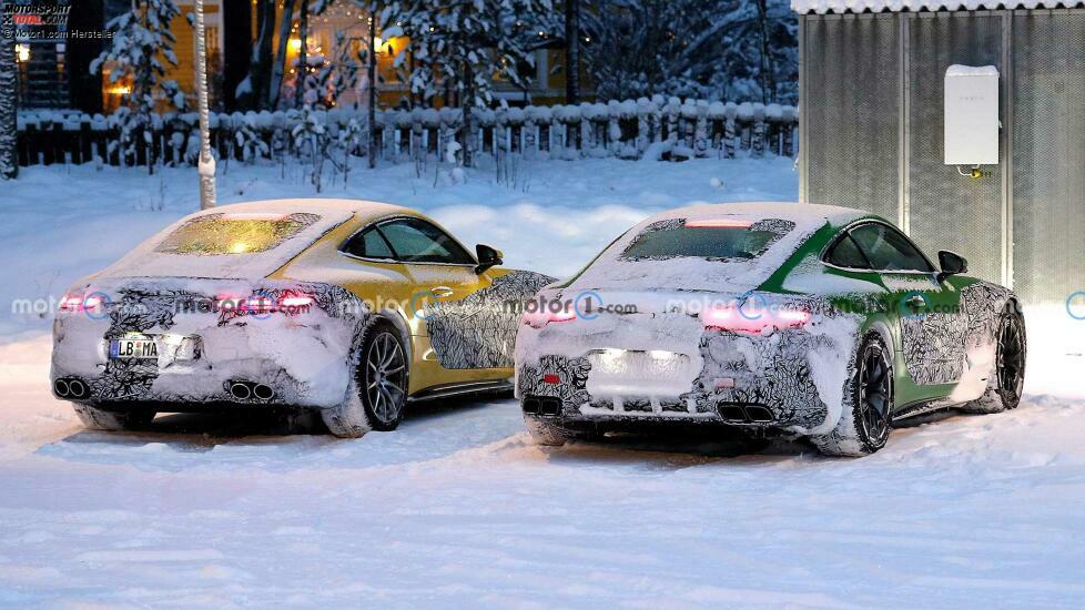 Mercedes-AMG GT Coupe (2023) mit weniger Tarnung erwischt