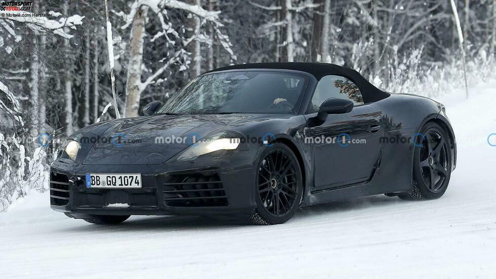 Porsche 718 Boxster Elektro (2025) am Polarkreis erwischt