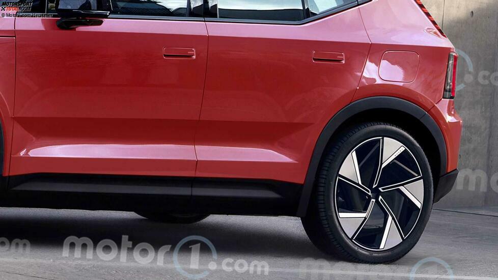 Volvo EX30 (2023) als Rendering von Motor1.com