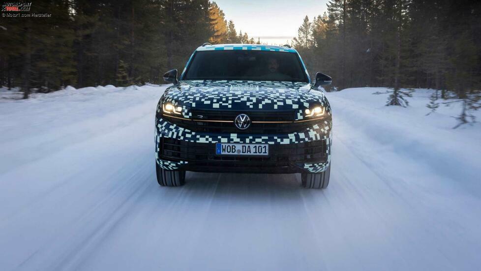 VW Touareg (2023) zeigt sich mit Facelift auf Teaserbildern