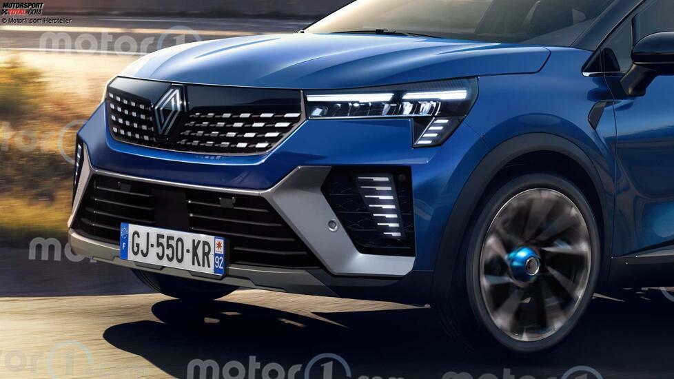 Renault Captur restyling (2023), il render di Motor1.com