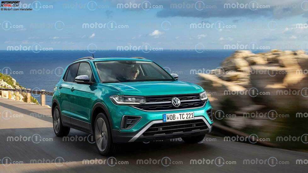 VW T-Cross (2023) mit Facelift als Rendering von Motor1.com