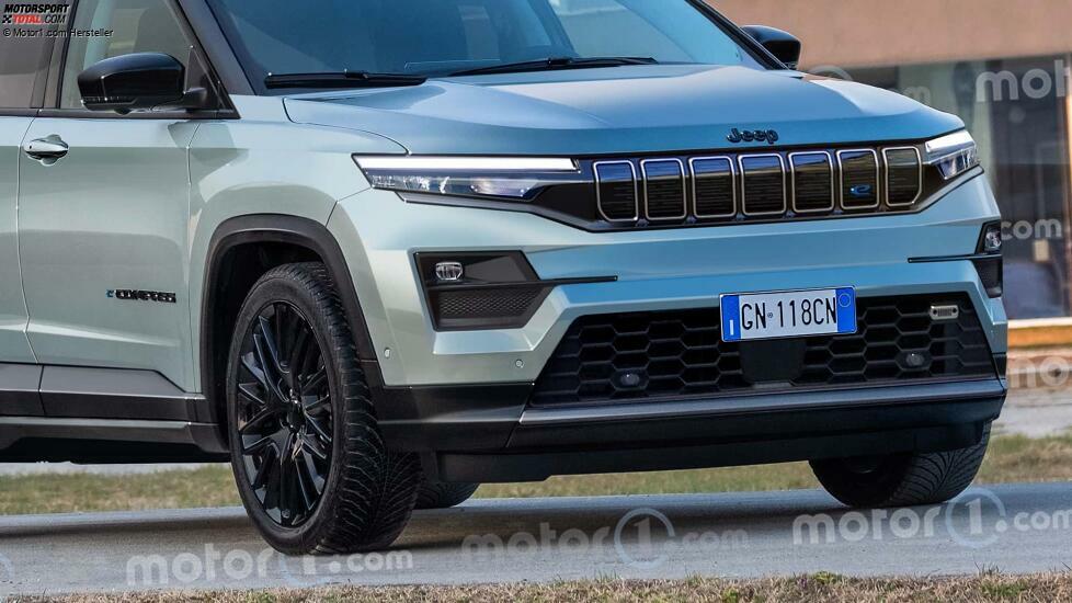 Jeep Compass elettrica (2025), il render di Motor1.com