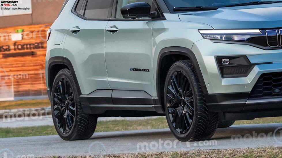 Jeep Compass elettrica (2025), il render di Motor1.com