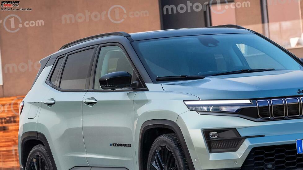 Jeep Compass elettrica (2025), il render di Motor1.com