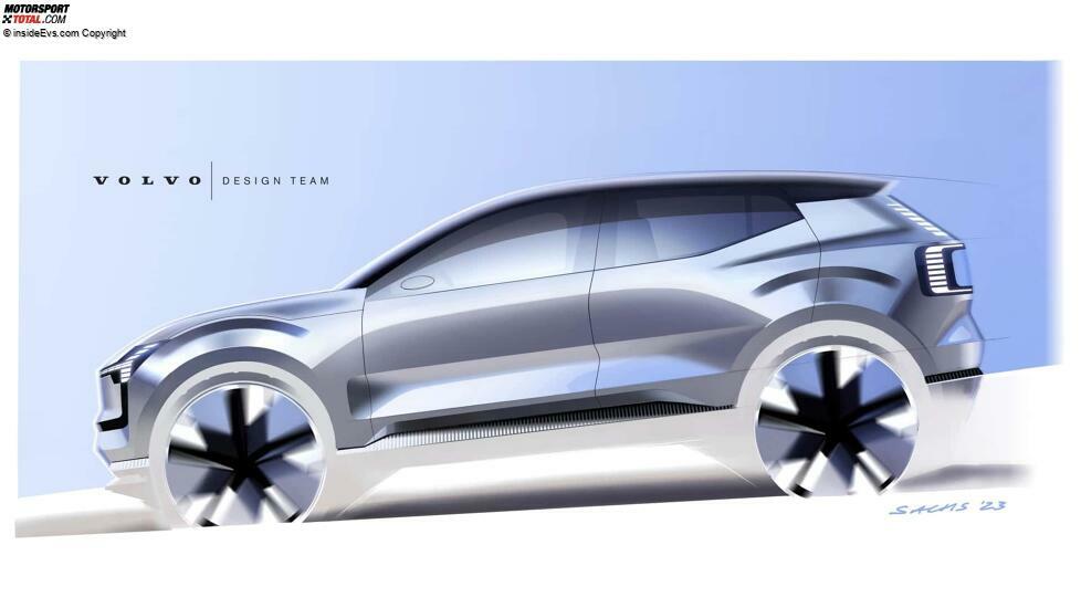 Designskizzen des Volvo EX30 für 2024