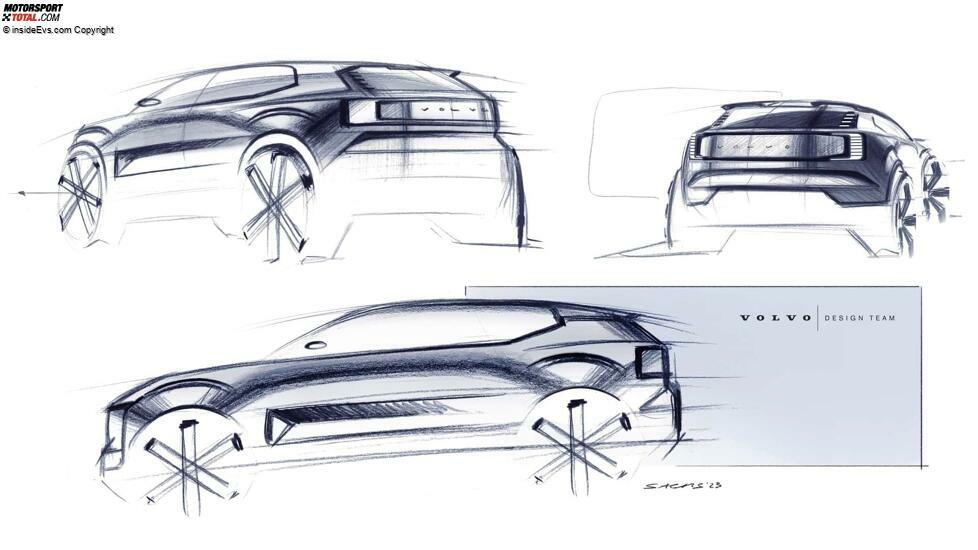 Designskizzen des Volvo EX30 für 2024