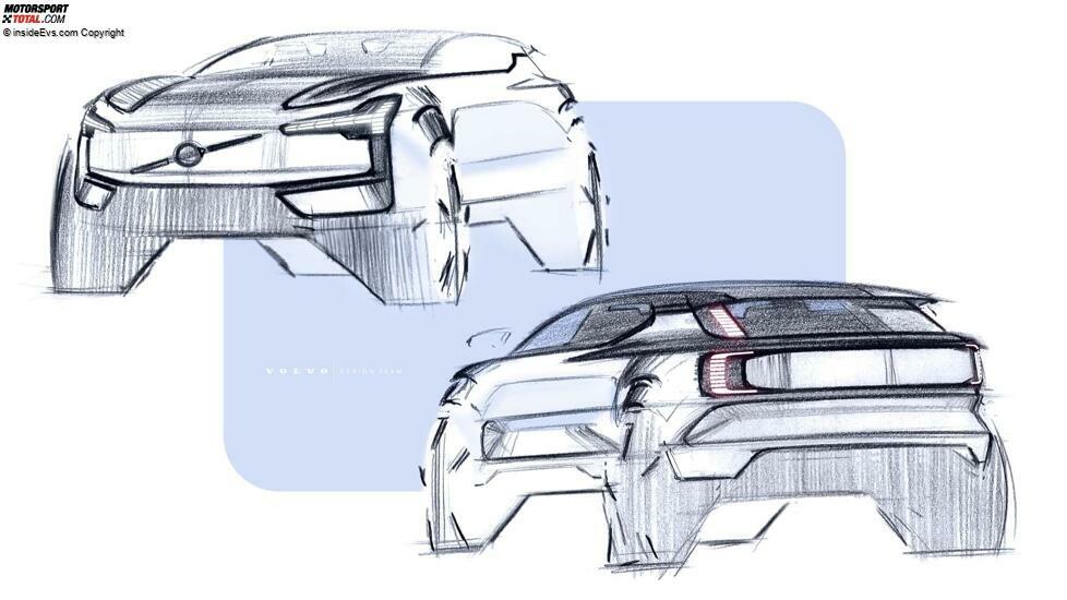 Designskizzen des Volvo EX30 für 2024