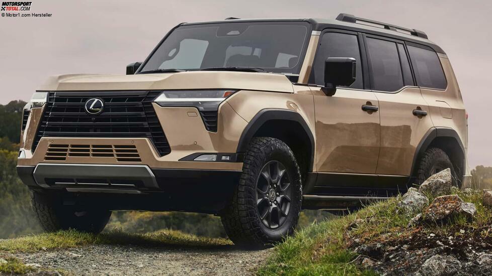 2024 Lexus GX Overtrail+ Dreiviertel-Beige, kurz geschnitten