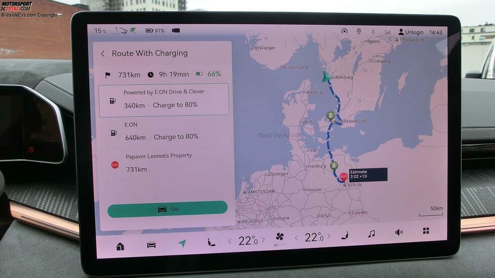 Zeekr 001 (2024): Ladeplanung für die 731 km lange Strecke Göteborg-Berlin